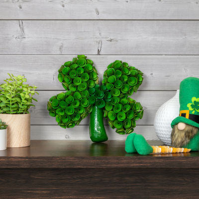 Northlight 14.5in Green Four Leaf Clover Wood Floral St. Patricks Day Tabletop Decor