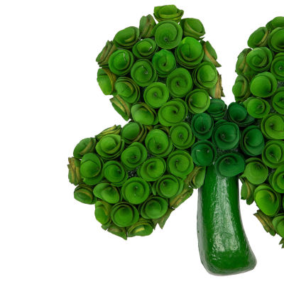 Northlight 14.5in Green Four Leaf Clover Wood Floral St. Patricks Day Tabletop Decor