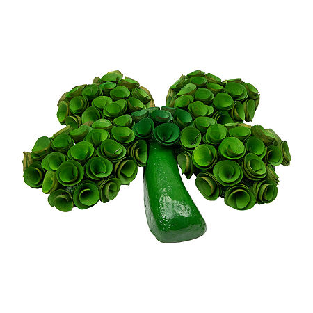 Northlight 14.5in Green Four Leaf Clover Wood Floral St. Patricks Day Tabletop Decor, One Size, Green