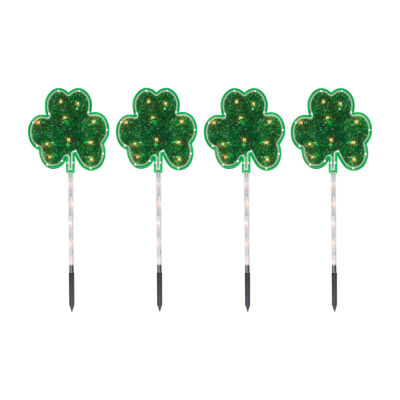 Northlight 4ct Green Shamrock St Patrick'S Day Marker Lawn Clear 4-pc. Pathway Light