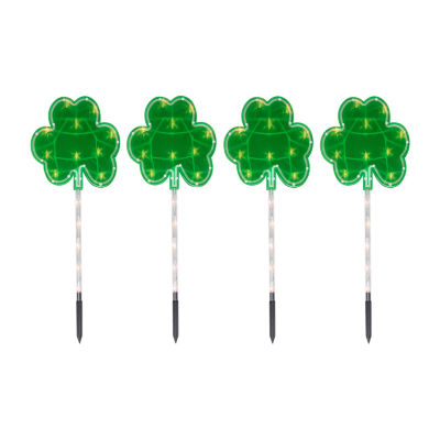 Northlight 4ct Green St Patrick'S Day Shamrock Marker Lawn Clear Pathway Light