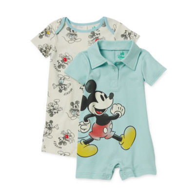 Disney Baby Boys 2-pc. Short Sleeve Mickey Mouse Romper