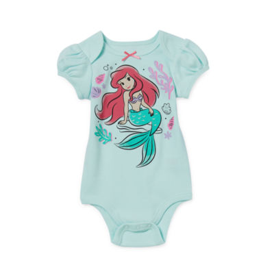 Disney Baby Girls Crew Neck Short Sleeve The Little Mermaid Bodysuit