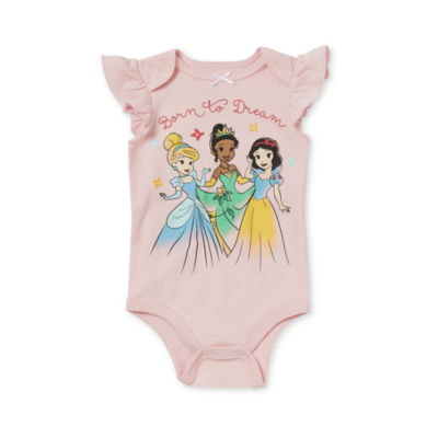 Disney Baby Girls Crew Neck Short Sleeve Princess Bodysuit