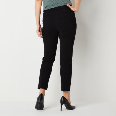 Liz Claiborne Adaptive Emma Ponte Womens Mid Rise Slim Fit Easy-on + Easy-off Seated Wear Ankle Pant