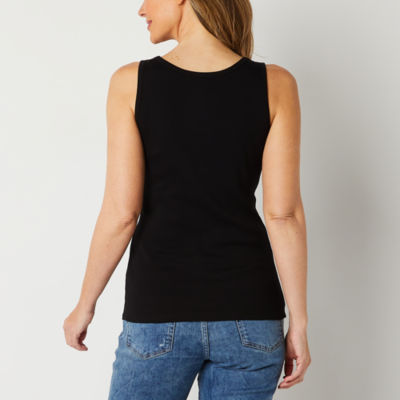 St. John's Bay Womens Scoop Neck Sleeveless Tank Top