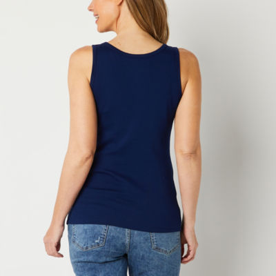 St. John's Bay Womens Scoop Neck Sleeveless Tank Top