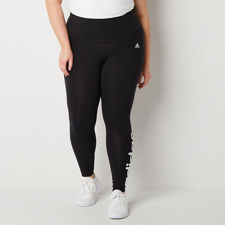 Adidas Essentials High Waisted Logo Leggings (Plus Size), 1x, Black