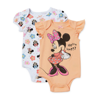 Baby Girls 2-pc. Crew Neck Short Sleeve Minnie Mouse Bodysuit