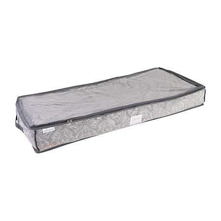 Kennedy International Gray Pattern Fabric Single Compartment Underbed Storage, One Size, Gray