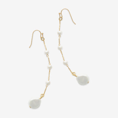 Bijoux Bar Gold Tone Simulated Pearl Drop Earrings