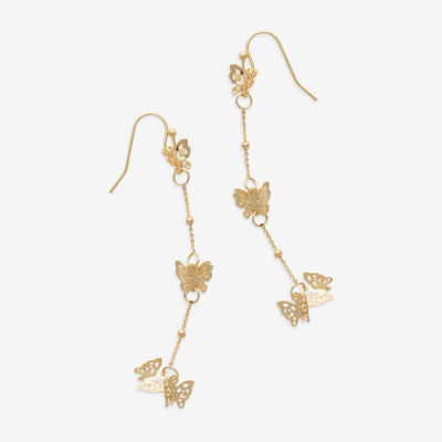 Mixit Womens Butterfly Drop Earrings