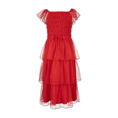 Speechless Big Kid Girls Short Sleeve Cap A-Line Dress