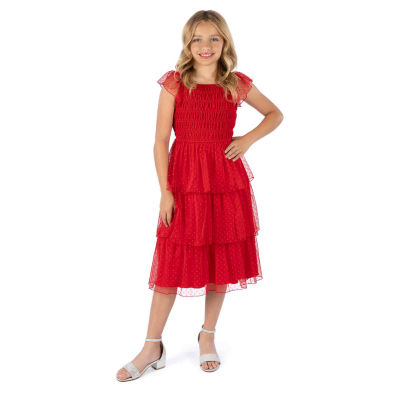 Speechless Big Kid Girls Short Sleeve Cap A-Line Dress