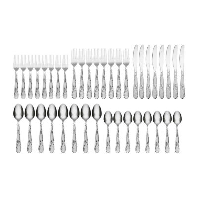 Cambridge Zehira 40-pc. Flatware Set & Caddy, Color: Silver - JCPenney