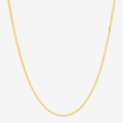 Made in Italy Womens 14K Gold 20 Inch Wheat Chain Necklace
