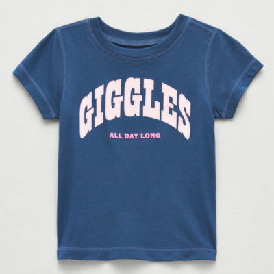 Okie Dokie Toddler Girls Easy-on + Easy-off Sensory Friendly Round Neck Short Sleeve Adaptive Regular Fit Graphic T-Shirt