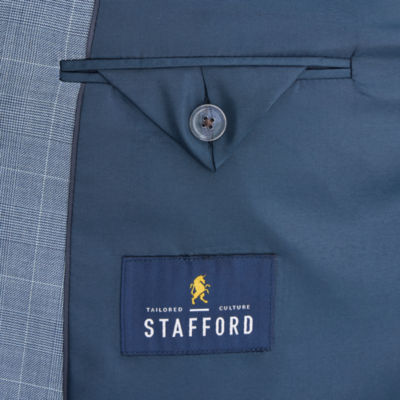 Stafford Coolmax All Season Ecomade Mens Regular Fit Plaid Big and Tall Suit Jacket