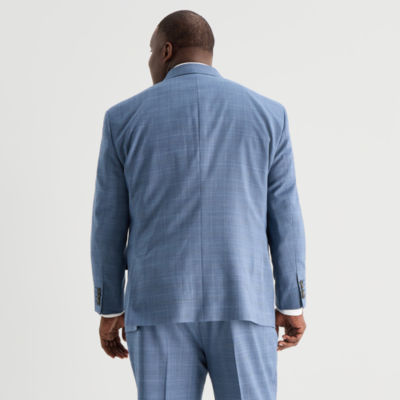 Stafford Coolmax All Season Ecomade Mens Regular Fit Plaid Big and Tall Suit Jacket