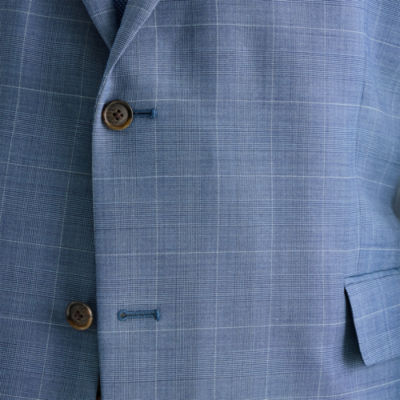 Stafford Coolmax All Season Ecomade Mens Regular Fit Plaid Big and Tall Suit Jacket