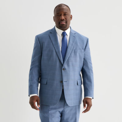 Stafford Coolmax All Season Ecomade Mens Regular Fit Plaid Big and Tall Suit Jacket