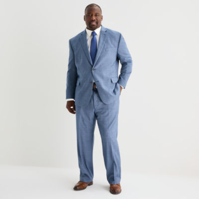 Stafford Coolmax All Season Ecomade Mens Regular Fit Plaid Big and Tall Suit Jacket