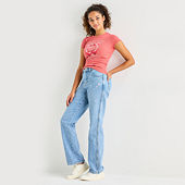 Arizona Bow Back Pocket Womens Juniors Low Rise Ripped Straight