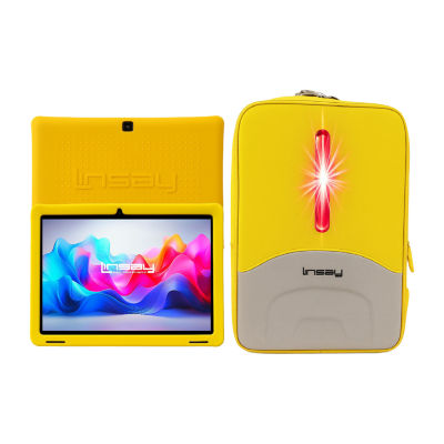 LINSAY® 10.1 Octa Core 128Gb Android 15 Tablet Kids Yellow Led