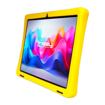 LINSAY® 10.1 Octa Core 128Gb Android 15 Tablet Kids Yellow Led