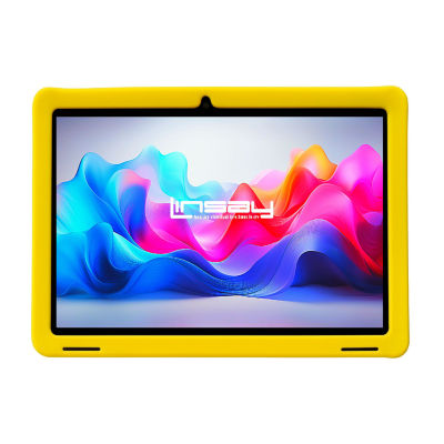 LINSAY® 10.1 Octa Core 128Gb Android 15 Tablet Kids Yellow Led