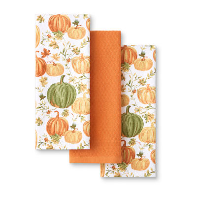 Martha Stewart Autumn Harvest Pumpkins 3-pc. Kitchen Towel Set
