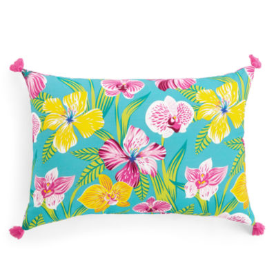 Outdoor Oasis 14"X 20" Orchid Print Lumbar Pillow