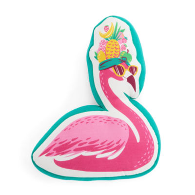 Outdoor Oasis Flamingo Figural Throw Pillow