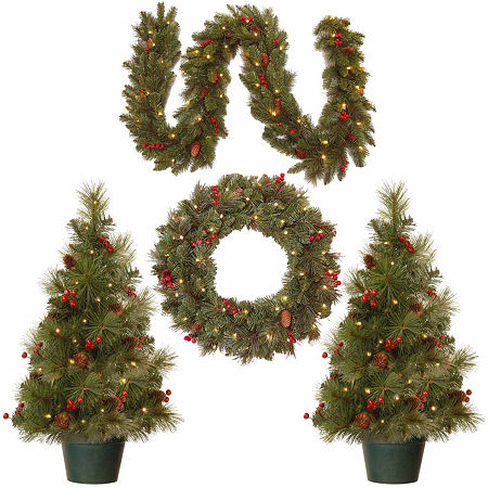 National Tree Co. Entrance 3 Foot Pre-Lit Christmas Tree, One Size, Green