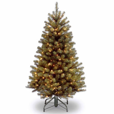 National Tree Co. North Valley Spruce Hinged 4 1/2 Foot Pre-Lit Spruce Christmas Tree