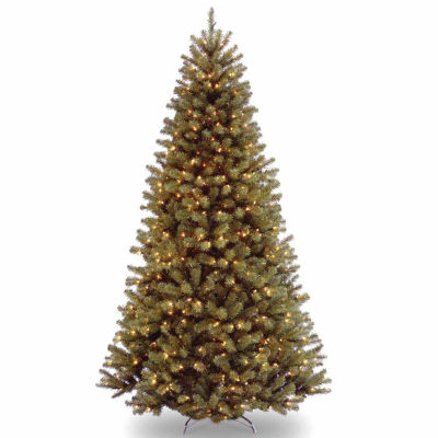 National Tree Co. North Valley Spruce Hinged 7 1/2 Foot Pre-Lit Spruce Christmas Tree