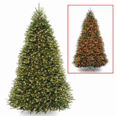 National Tree Co. Dunhill Fir Hinged 10 Foot Pre-Lit Fir Christmas Tree