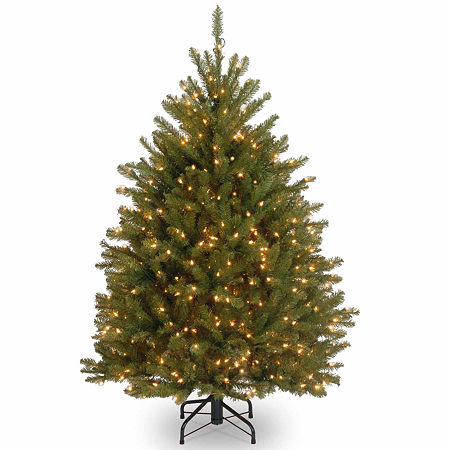 National Tree Co. Dunhill Fir Hinged 4 1/2 Foot Pre-Lit Fir Christmas Tree, One Size, Green