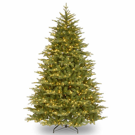 National Tree Co. Nordic Spruce Hinged 7 1/2 Foot Pre-Lit Spruce Christmas Tree, One Size, Green