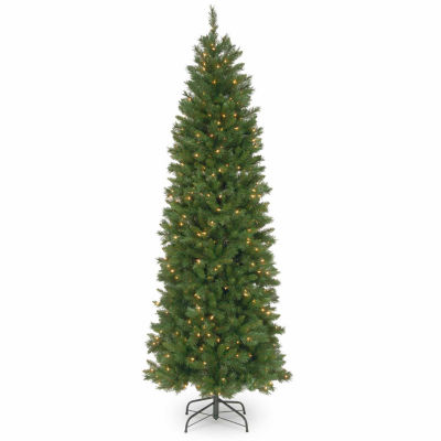 National Tree Co. Pennington Fir Pencil 7 1/2 Foot Pre-Lit Fir Christmas Tree