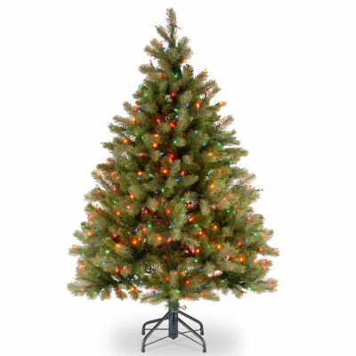National Tree Co. Downswept Douglas Fir Hinged 4 1/2 Foot Pre-Lit Fir Christmas Tree