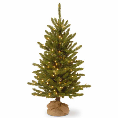 National Tree Co. Kensington Burlap 4 Foot Pre-Lit Christmas Tree
