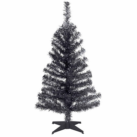 National Tree Co. Black Tinsel 3 Foot Christmas Tree, One Size, Black