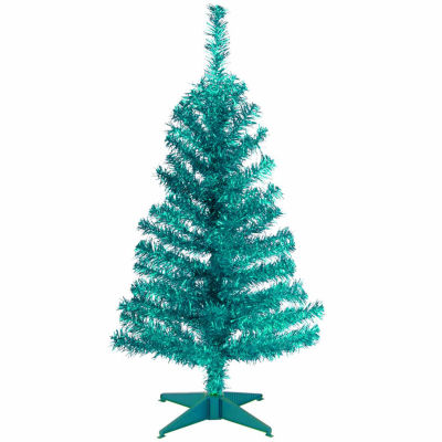 National Tree Co. Turquoise Tinsel 3 Foot Christmas Tree