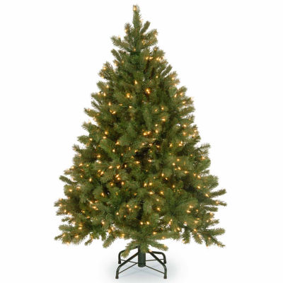 National Tree Co. Downswept Douglas Fir Hinged 4 1/2 Foot Pre-Lit Fir Christmas Tree