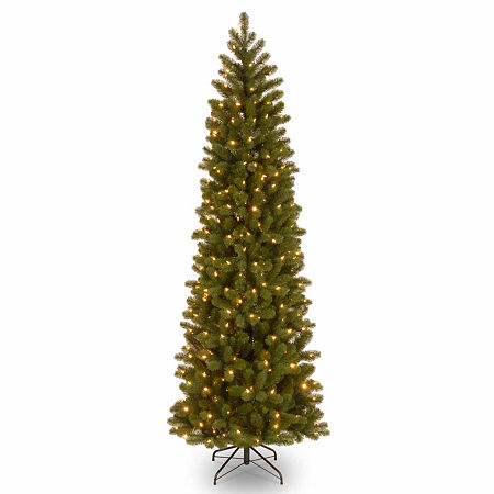 National Tree Co. Downswept Douglas Fir Slim Hinged 7 1/2 Foot Pre-Lit Fir Christmas Tree, One Size, Green -  04534440018