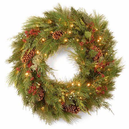 National Tree Co. White Pine Indoor Outdoor Christmas Wreath, One Size, Green