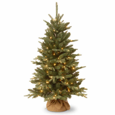 National Tree Co. Burlap 4 Foot Pre-Lit Christmas Tree