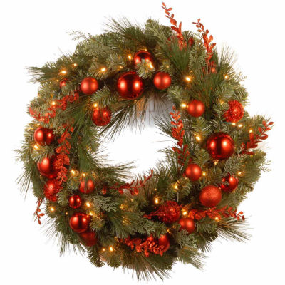 National Tree Co. Red Mixed Ornament Wreath