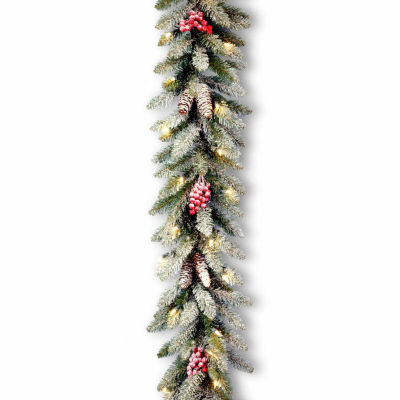 National Tree Co. Snow Splashed Dunhill  Fir Christmas Indoor Outdoor Garland